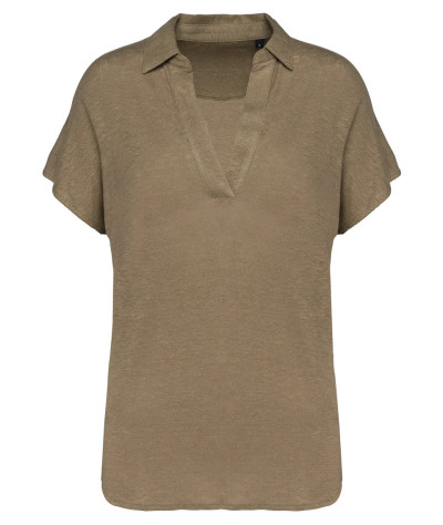 Ladies’ linen polo shirt