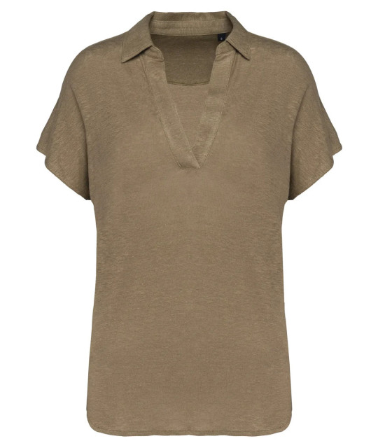 SPASSO Ladies’ linen polo shirt | ADT Tryck