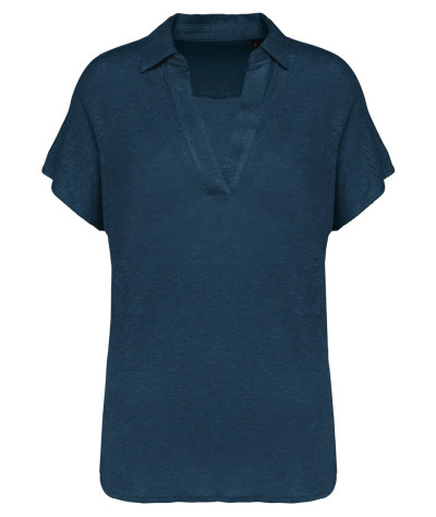 SPASSO Ladies’ linen polo shirt | ADT Tryck