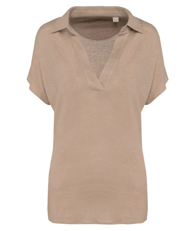 SPASSO Ladies’ linen polo shirt | ADT Tryck