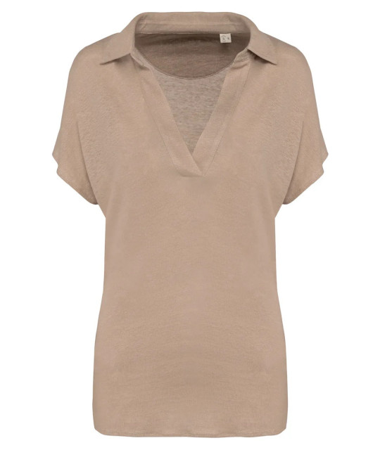 SPASSO Ladies’ linen polo shirt | ADT Tryck