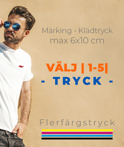 Klädtryck - Trevfärgstryck litet tryck