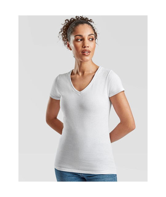 Fruit of the Loom Ladies´ Valueweight V Neck T | ADT Tryck