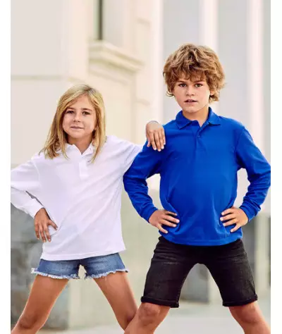 Fruit of the Loom Kids´ Long Sleeve 65/35 Polo | ADT Tryck