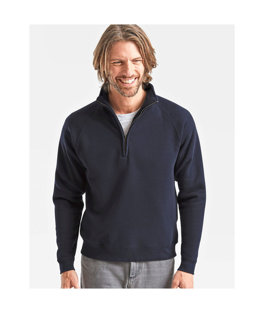Fruit of the Loom Premium Zip Neck Raglan Sweat | ADT Tryck
