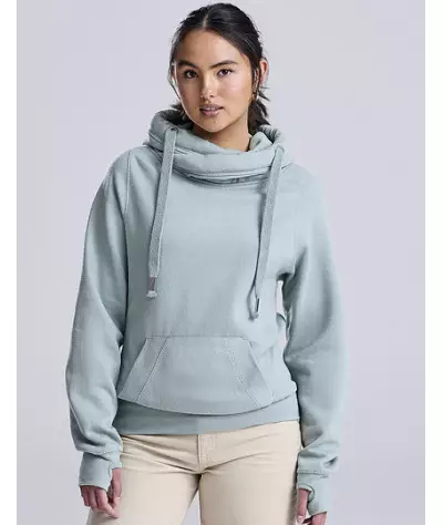 Just Hoods Cross Neck Hoodie | ADT Tryck