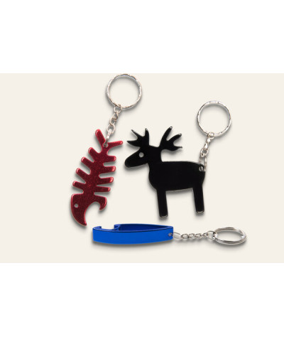 Prident Keychain, Aluminium moose, fish, shark