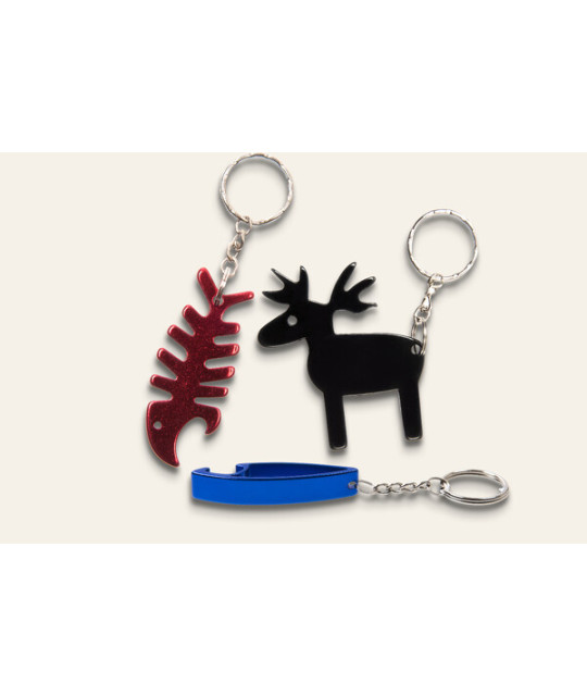 Prident Keychain, Aluminium moose, fish, shark