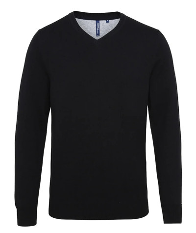 Asquith&Fox Men's cotton blend v-neck sweater | ADT Tryck