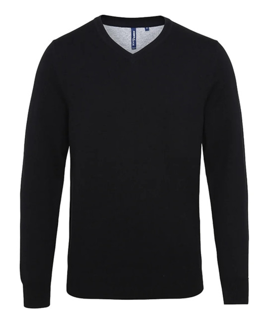 Asquith&Fox Men's cotton blend v-neck sweater | ADT Tryck