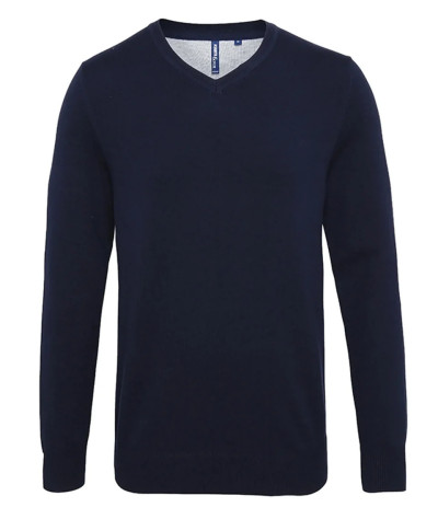 Asquith&Fox Men's cotton blend v-neck sweater | ADT Tryck