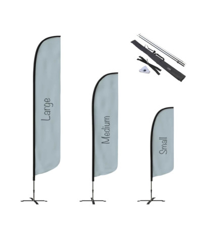 Shark Fin with Cross Foot and Water Ring - Beach Flag