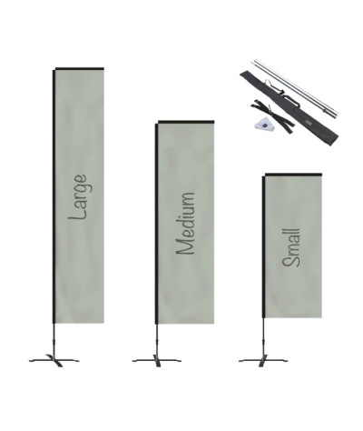 H-shape with cross foot and water ring - Beach flag