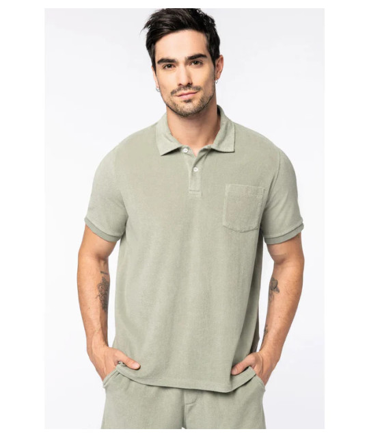 Native Spirit Men's Terry Towel polo shirt | ADT Tryck