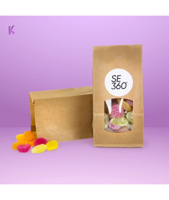 Karamello Pappåse med etikett 100g | ADT Tryck