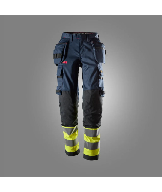 Snickers Workwear Women's stretch trousers with holster pockets, high-visibility...