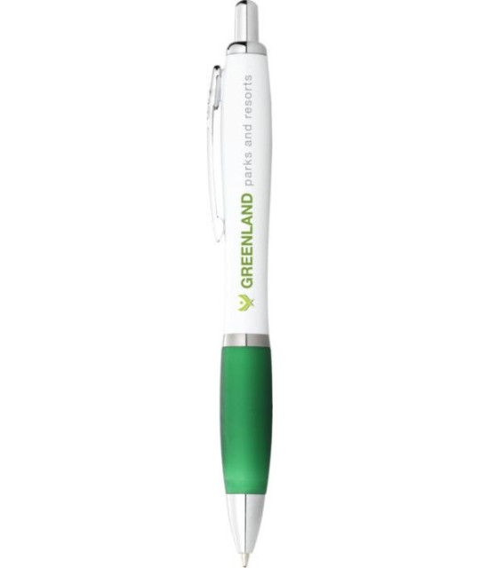 ADT Nash ballpoint pen with white barrel and coloured grip