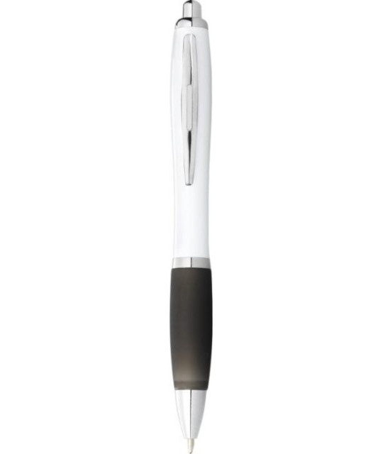 ADT Nash ballpoint pen with white barrel and coloured grip