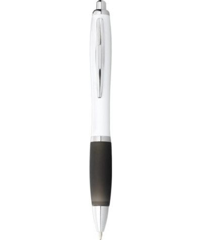ADT Nash ballpoint pen with white barrel and coloured grip