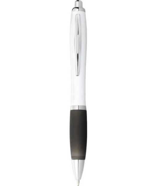 ADT Nash ballpoint pen with white barrel and coloured grip