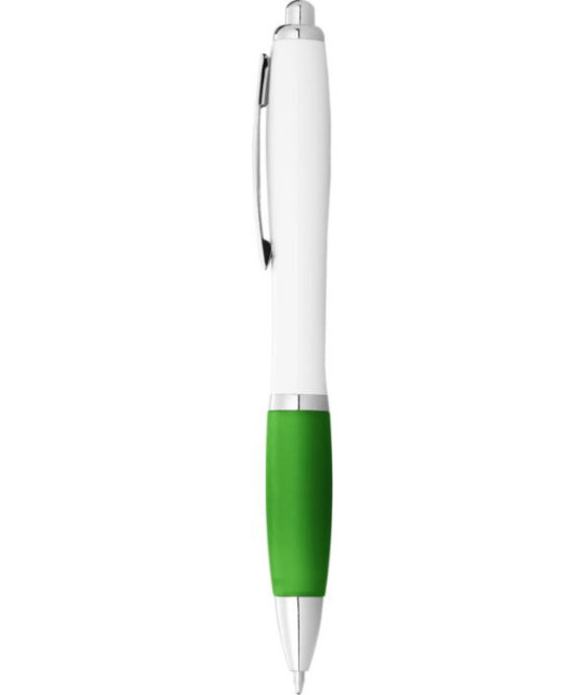 ADT Nash ballpoint pen with white barrel and coloured grip