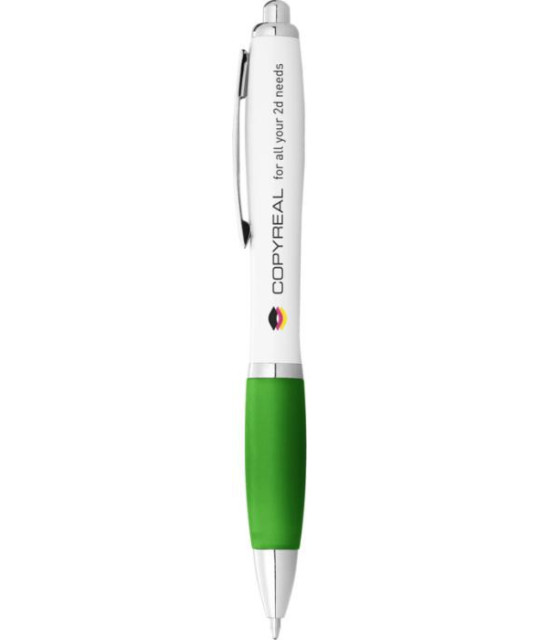 ADT Nash ballpoint pen with white barrel and coloured grip