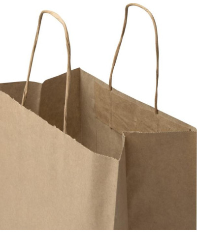 Kraftpapperspåse, 25x15x32 cm, 80–90 g/m2 med tvinnade handtag