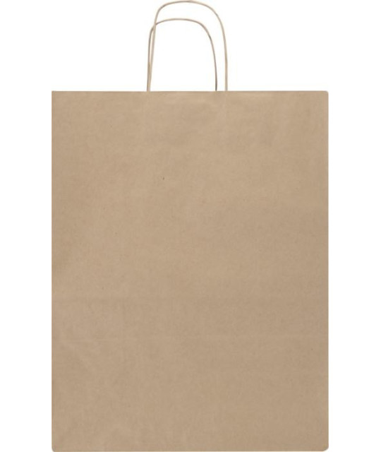 Kraftpapperspåse, 25x15x32 cm, 80–90 g/m2 med tvinnade handtag