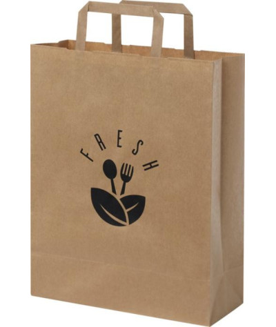 ADT Kraftpapperspåse, 25x15x31 cm, 80-90 g/m2 med platta handtag | ...