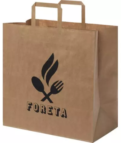 ADT Kraftpapperspåse, 34x20x35 cm, 80-90 g/m2 med platta handtag | ...