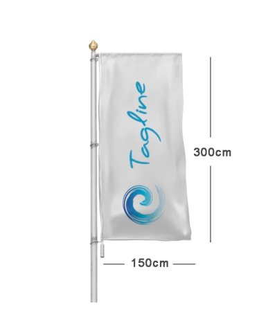 ADT Stående Flagga 150x300 cm för flaggstång, 160g rPET-Pro | ADT T...