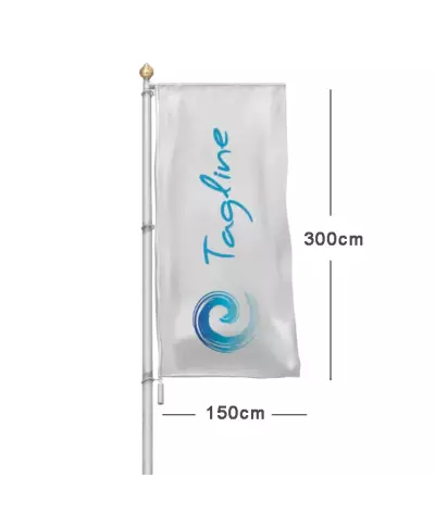 ADT Stående Flagga 150x300 cm för flaggstång, 160g rPET-Pro | ADT T...