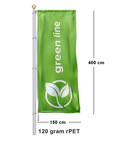 ADT Stående Flagga 150x400 cm för flaggstång, 120g rPET-Pro | ADT T...