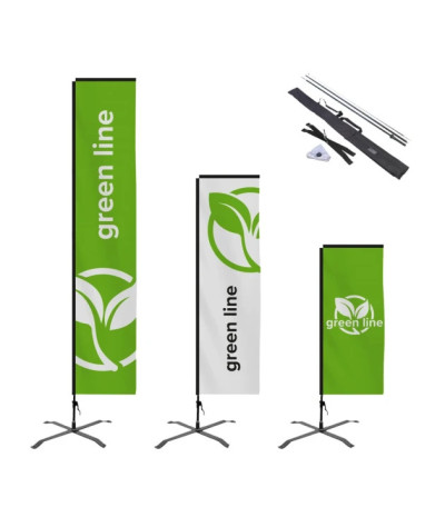 H-shape with cross foot and water ring - Beach flag