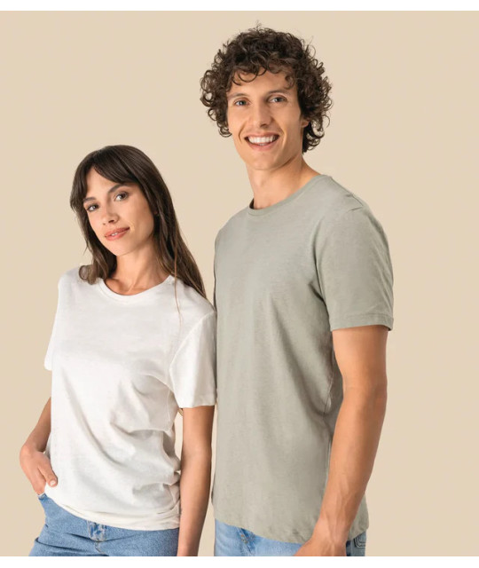 SPASSO Eco-Friendly Unisex Organic Cotton and Linen T-shirt | ADT T...