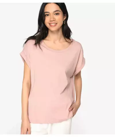 Native Spirit Eco-Friendly Ladie's Rolled-Up Sleeves T-shirt | ADT ...