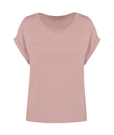 Eco-Friendly Ladie's Rolled-Up Sleeves T-shirt