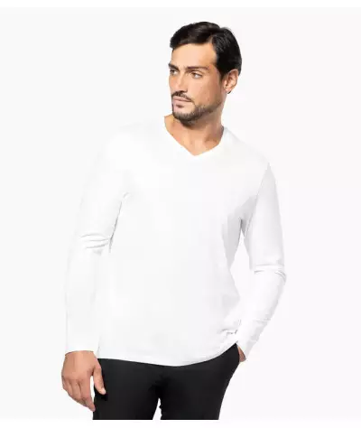 Men's V-Neck Long-Sleeved Supima® T-shirt