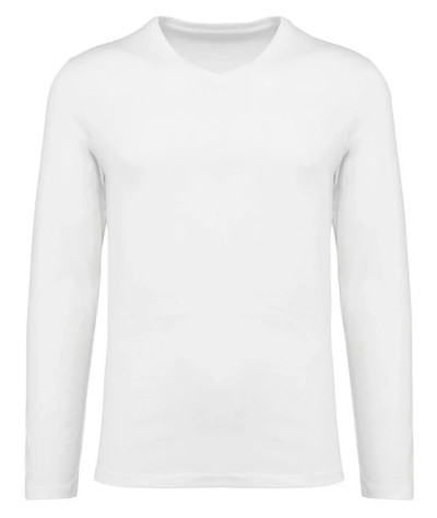 Kariban Premium Men's V-Neck Long-Sleeved Supima® T-shirt | ADT Tryck