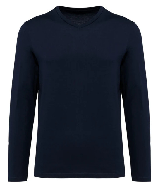 Kariban Premium Men's V-Neck Long-Sleeved Supima® T-shirt | ADT Tryck
