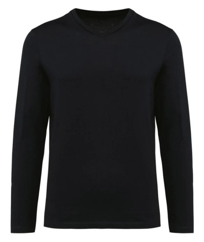 Kariban Premium Men's V-Neck Long-Sleeved Supima® T-shirt | ADT Tryck