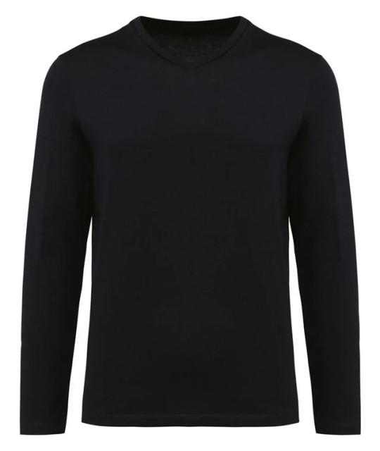 Kariban Premium Men's V-Neck Long-Sleeved Supima® T-shirt | ADT Tryck