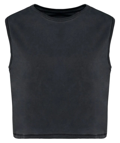 Ladies faded cropped sleeveless t-shirt