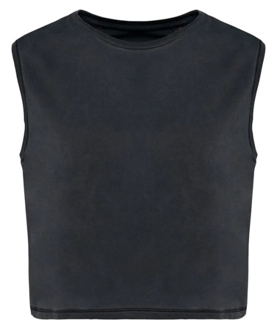 Ladies faded cropped sleeveless t-shirt