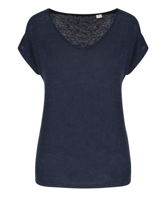Ladies' V-neck Linen T-shirt