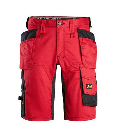 Stretch work shorts with holster pockets