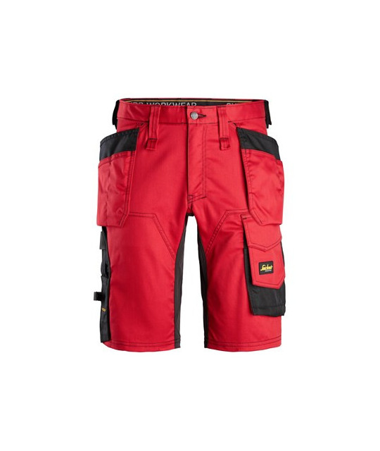 Stretch work shorts with holster pockets