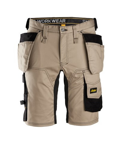 Stretch work shorts with holster pockets