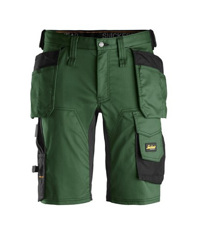 Stretch work shorts with holster pockets
