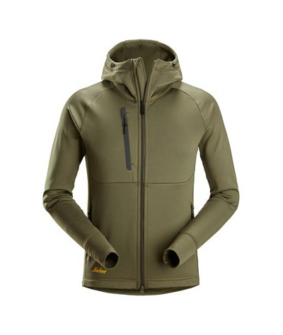 Snickers Workwear Polartec® Power Stretch® huvtröja med hellång dra...